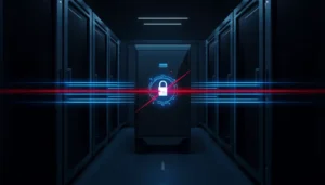 Rappresentazione concettuale di falle hardware nei sistemi di rete aziendali con rischio sanzioni GDPR - SecurityLab.services