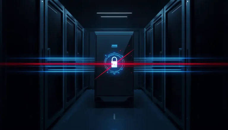 Rappresentazione concettuale di falle hardware nei sistemi di rete aziendali con rischio sanzioni GDPR - SecurityLab.services