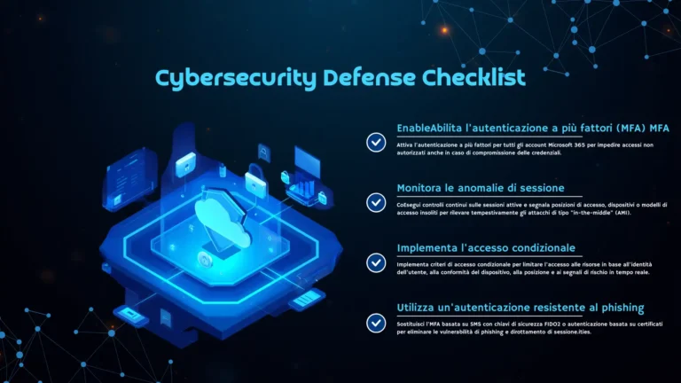 Schema concettuale di attacchi AiTM Microsoft 365 con intercettazione di token di sessione MFA