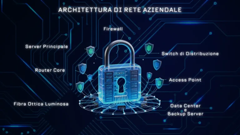 Un tecnico IT analizza gli aggiornamenti di sicurezza sui server di rete aziendali.